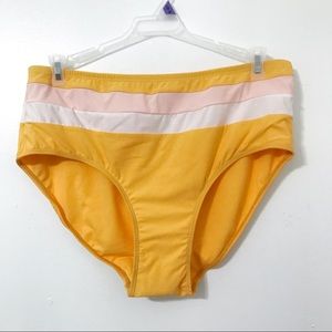 Time & Tru Marigold Striped Plus Size Swim Bottoms NWT